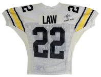 Michigan Ty Law Signed Game Used Size 42 White Russell Athletic Jersey BAS Wit Sale Coupon