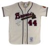 Braves Hank Aaron “1957 MVP” Signed 1957 M&N CC White Wool Jersey PSA #B95394 Sale Coupon