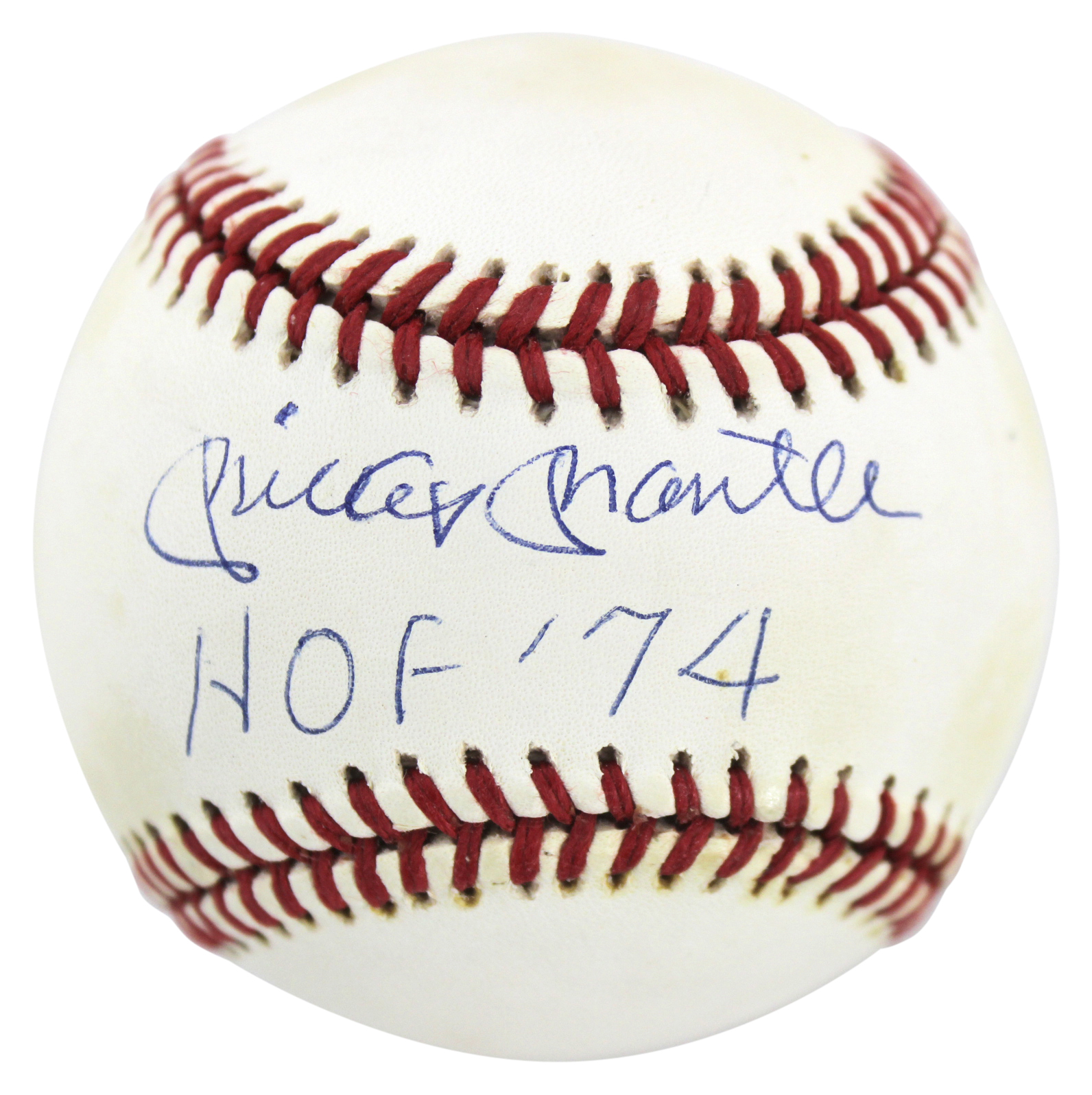 Yankees Mickey Mantle ‘HOF 1974’ Signed Authentic OML Baseball PSA/DNA #D65762 Sale Coupon