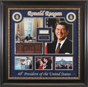 Ronald Reagan Authentic Signed & Framed 1×3 Cut Signature Auto 10! BAS #AB14388 Sale Coupon