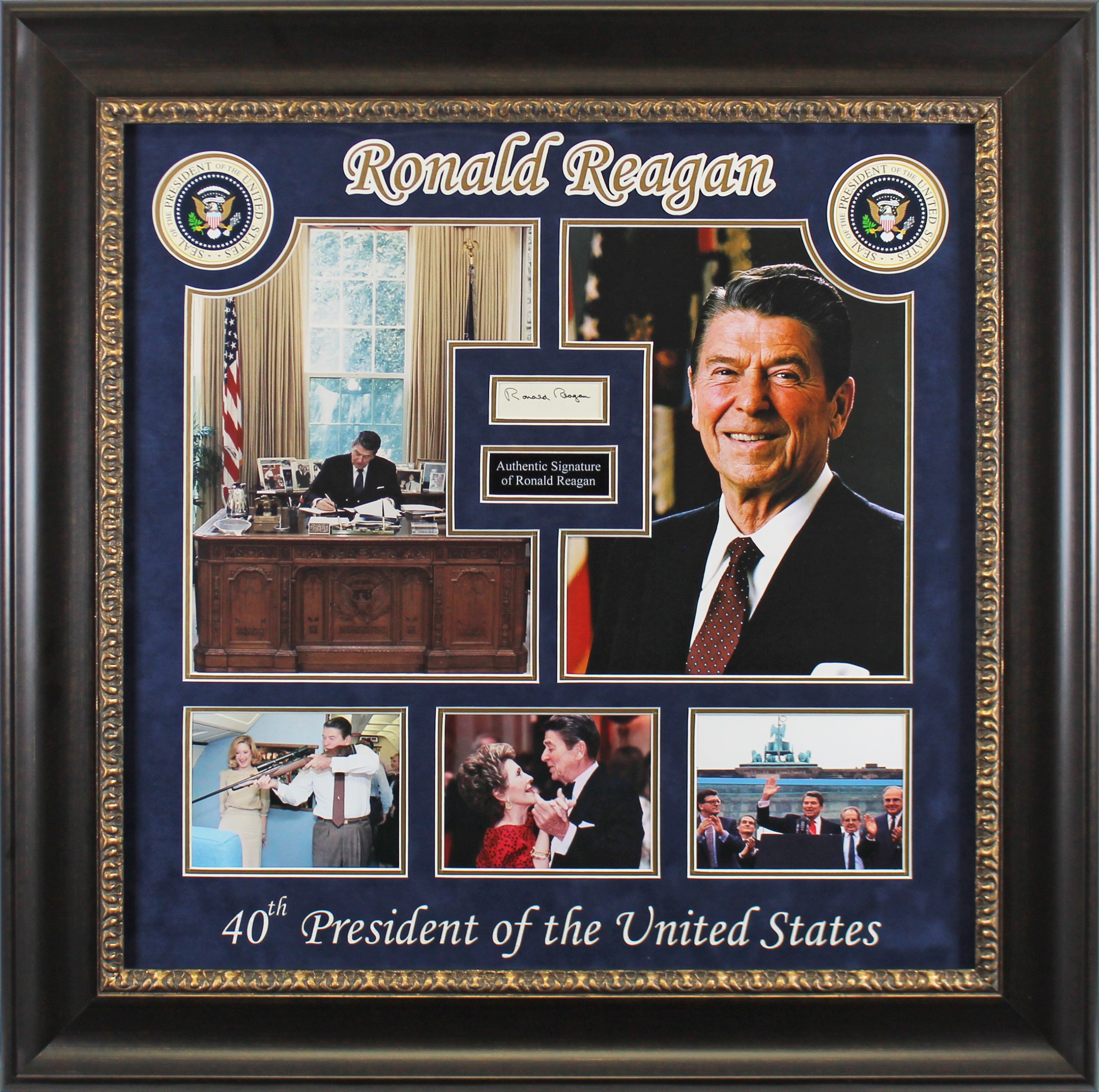 Ronald Reagan Authentic Signed & Framed 1×3 Cut Signature Auto 10! BAS #AB14388 Sale Coupon