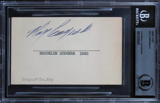 Dodgers Roy Campanella Authentic Signed 3×5 Index Card Autographed BAS Slabbed Sale Coupon