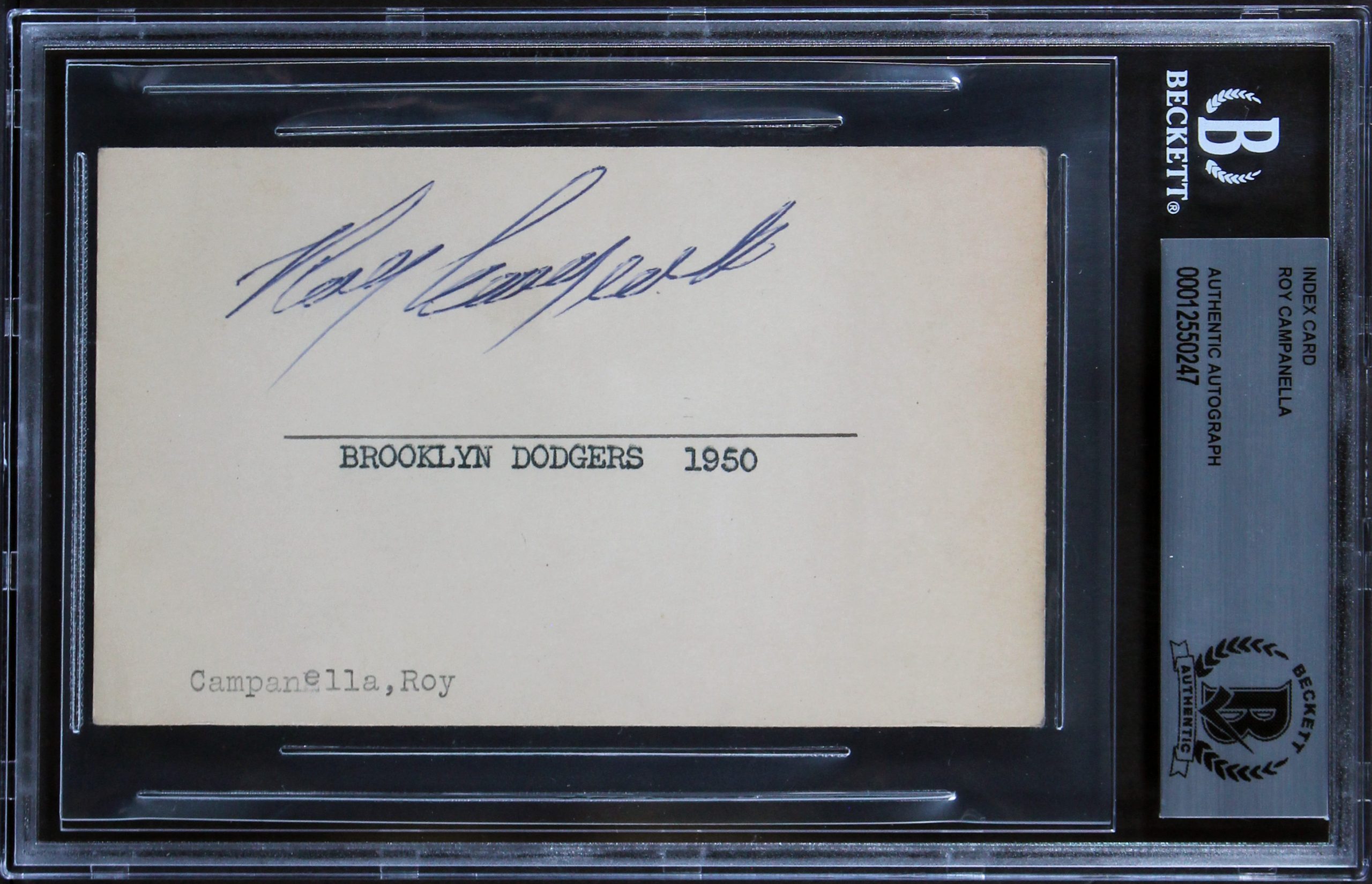 Dodgers Roy Campanella Authentic Signed 3×5 Index Card Autographed BAS Slabbed Sale Coupon