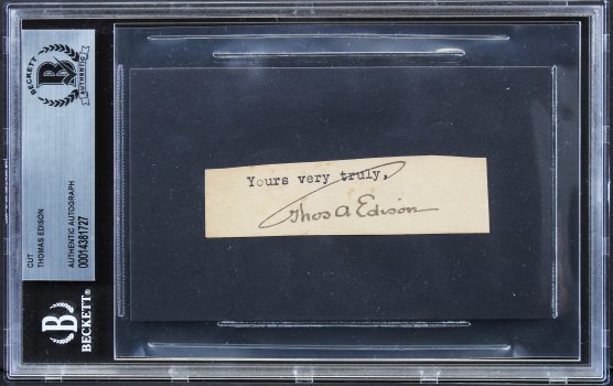 Thomas Edison Authentic Signed .85×3.25 Cut Signature Autographed BAS Slabbed Sale Coupon
