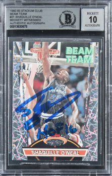 Shaquille O’Neal Signed 1992 Stadium Club Beam Team RC Card Auto 10 BAS Slab 2 Sale Coupon