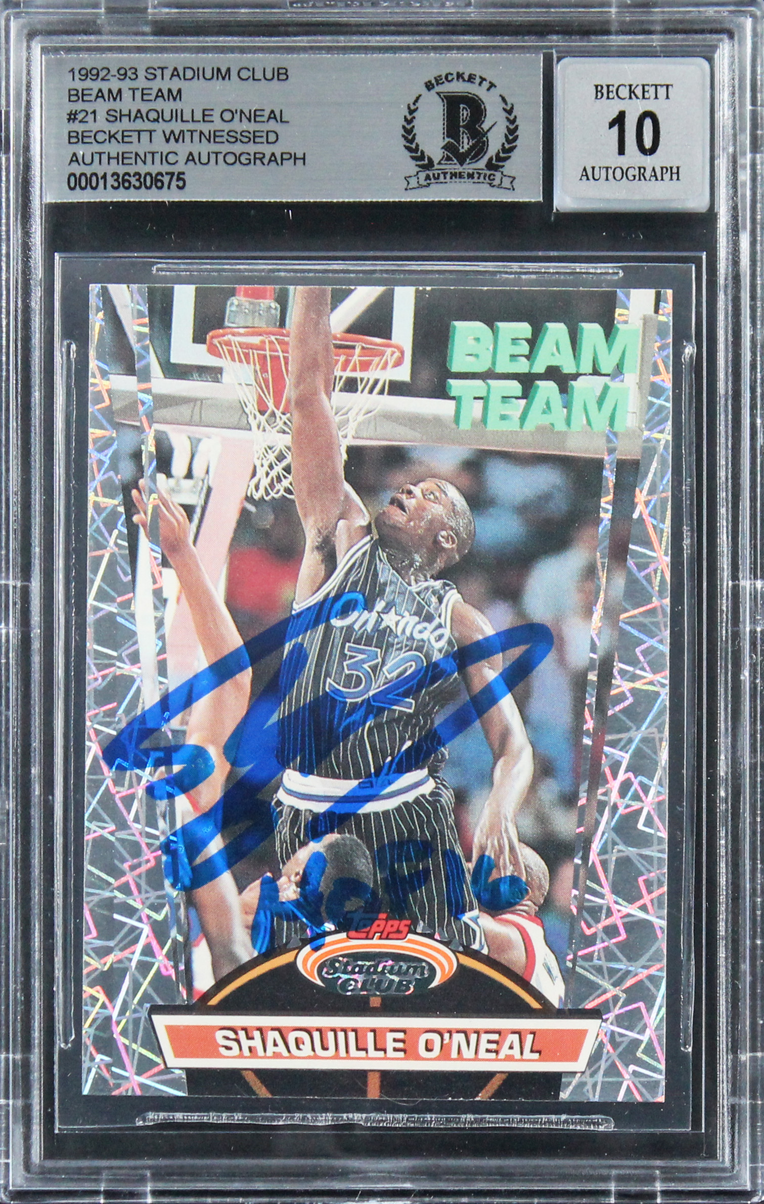 Shaquille O’Neal Signed 1992 Stadium Club Beam Team RC Card Auto 10 BAS Slab 2 Sale Coupon