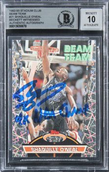 Shaquille O’Neal Signed 1992 Stadium Club Beam Team RC Auto Grade 10 BAS Slab  5 Sale Coupon