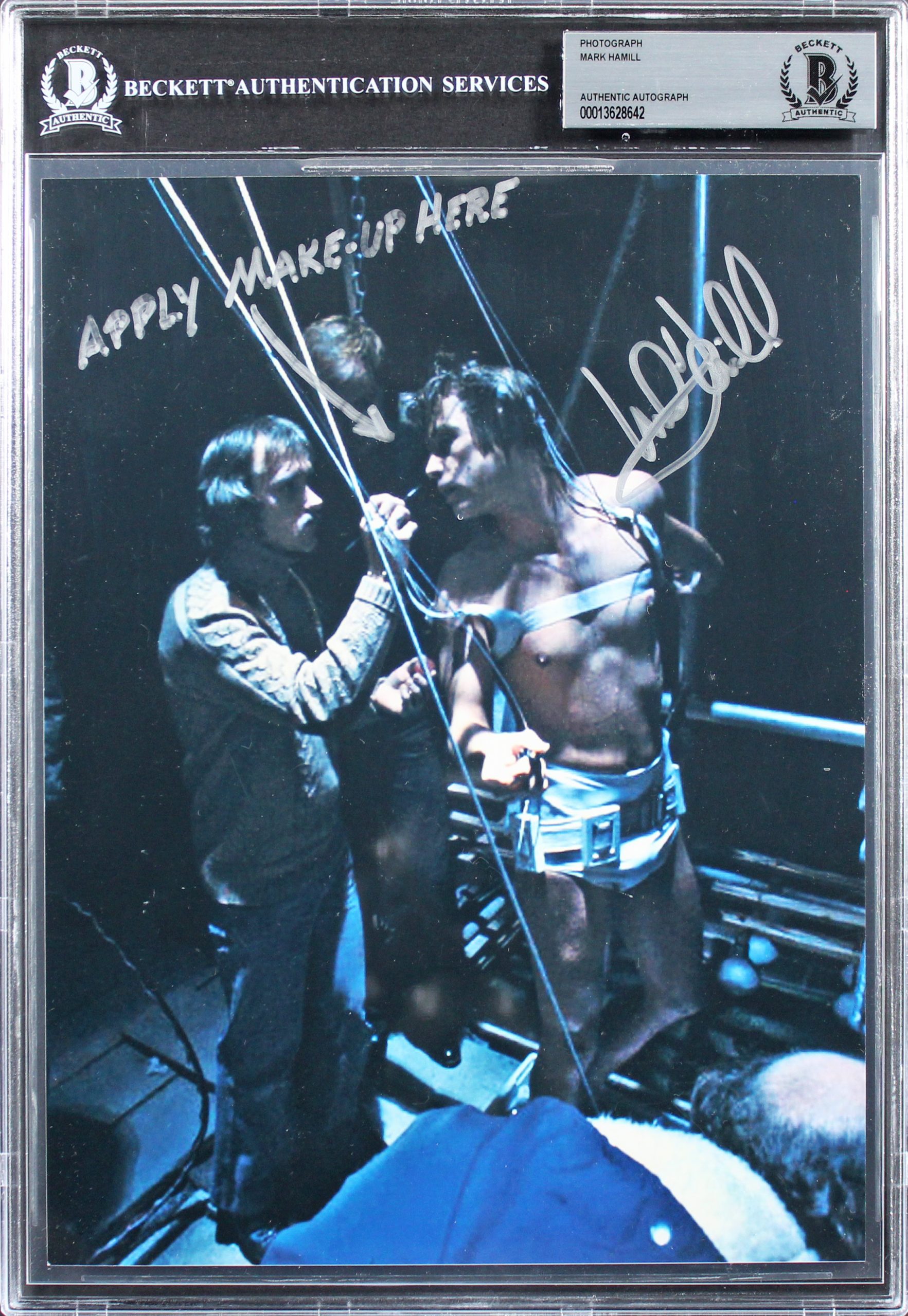 Mark Hamill Star Wars “Apply Make-Up Here” Authentic Signed 8×10 Photo BAS Slab Sale Coupon