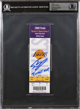 Shaquille O’Neal Finals MVP Signed 2000 Finals GM 2 Ticket Stub Auto 10 BAS Slab Sale Coupon