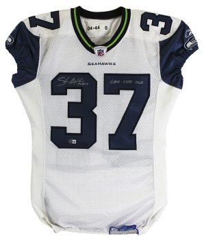 Seahawks Shaun Alexander “Game Used 2002” Signed White Reebok Jersey BAS Witness Sale Coupon