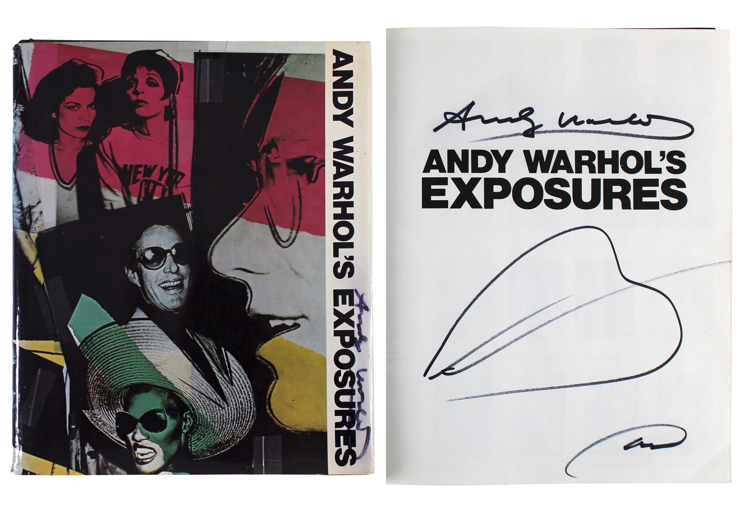 Andy Warhol Double Signed “Exposures” Book w/ Hand Drawn Sketch BAS #AB14579 Sale Coupon