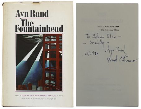 Ayn Rand  Authentic Signed The Fountainhead 25th Anniversary Hard Cover Book BAS Sale Coupon