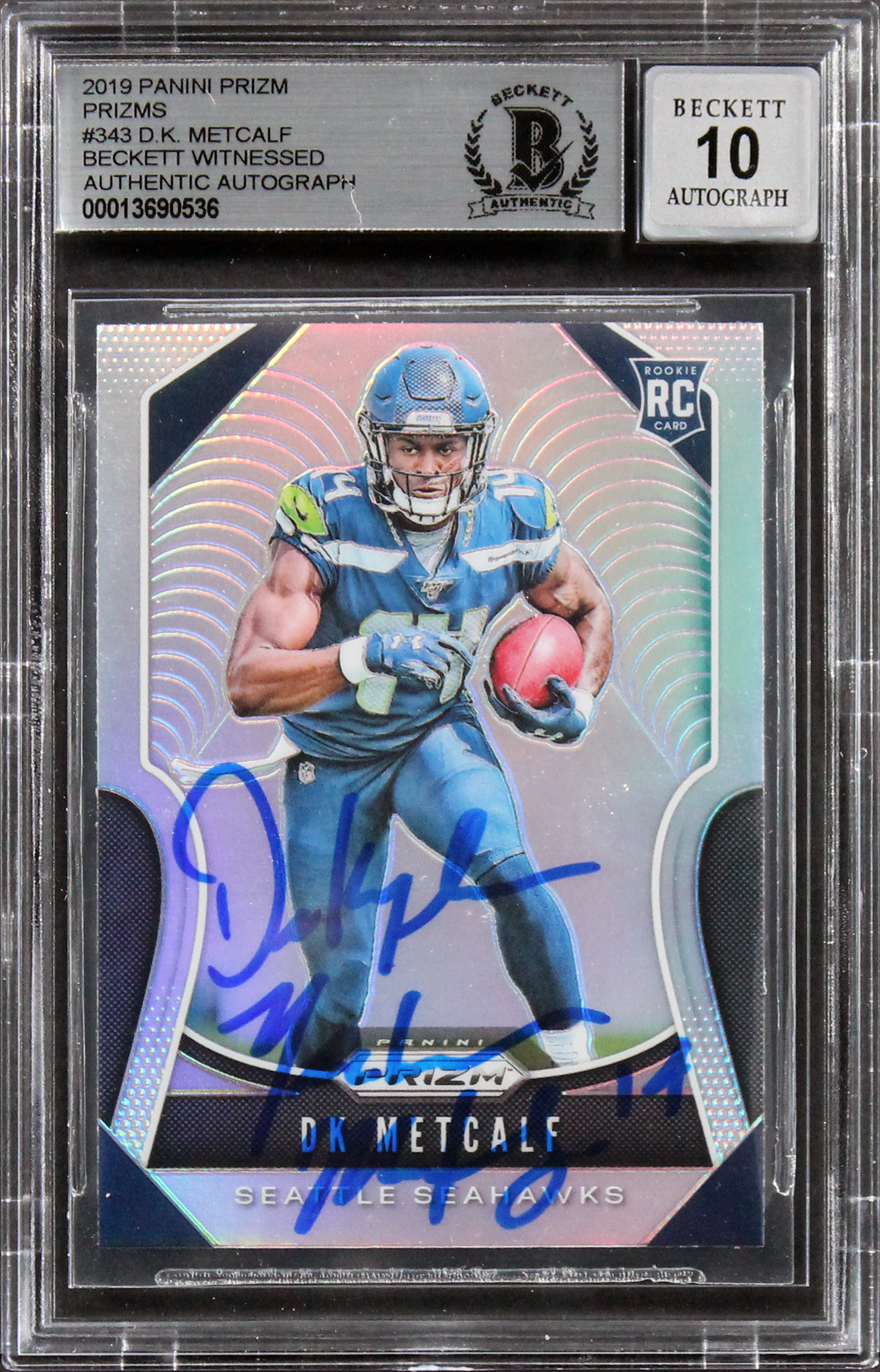 Seahawks DK Metcalf Signed 2019 Panini Prizm RW&B #343 RC Auto 10! BAS Slabbed Sale Coupon