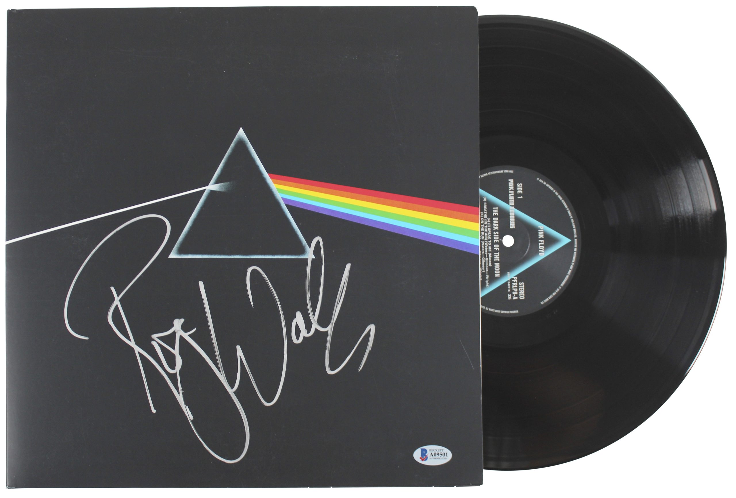Roger Waters Pink Floyd Signed Dark Side Of The Moon Album Cover W/ Vinyl BAS Sale Coupon