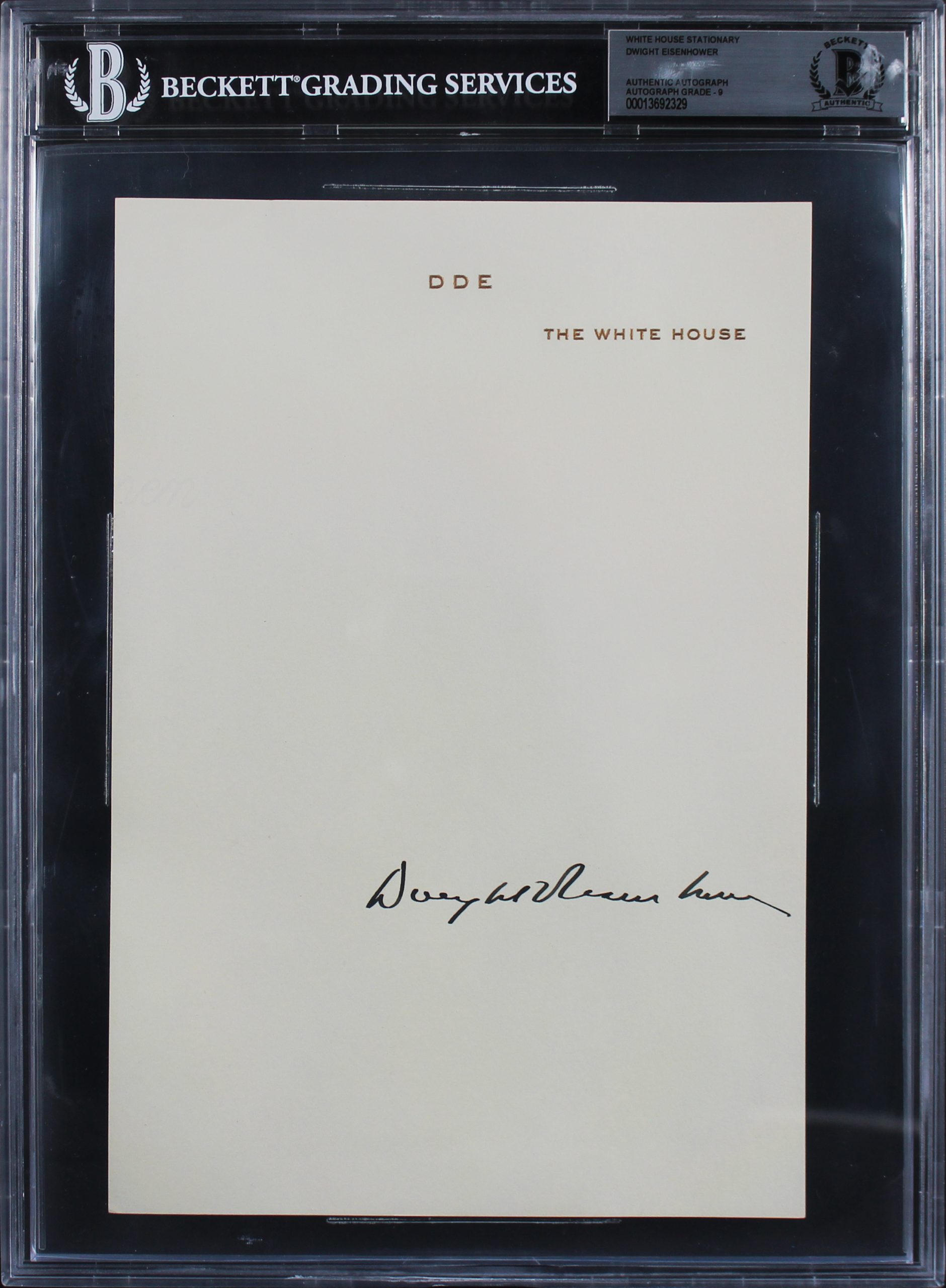 Dwight D. Eisenhower Signed 7×10.25 White House Stationary Page Auto 9! BAS Slab Sale Coupon