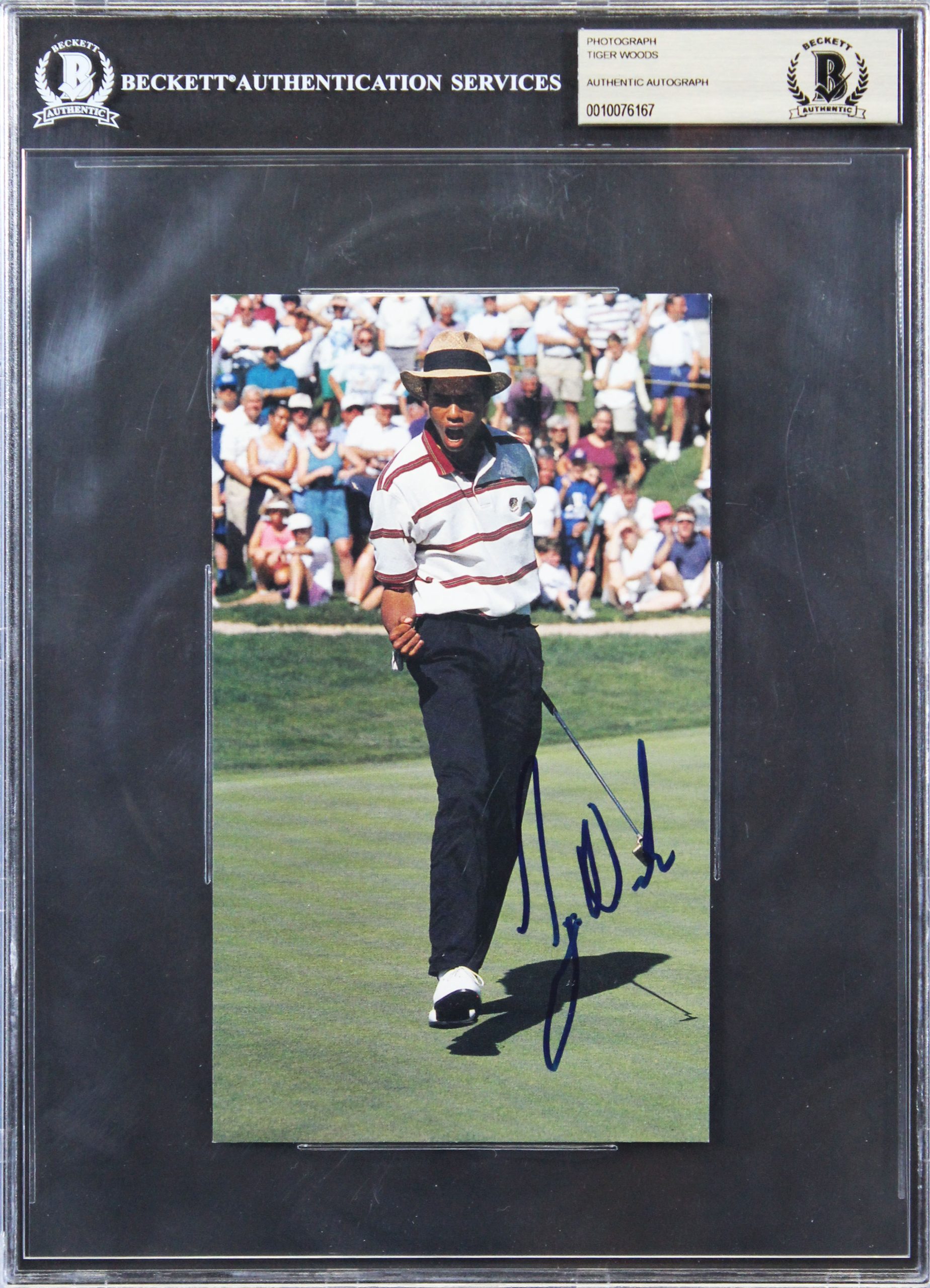 Tiger Woods Authentic Signed 4.65×8 Photo Auto Graded 10! Autographed BAS Slab Sale Coupon