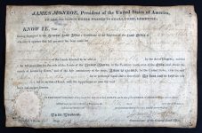 James Monroe Authentic Signed 8.25×13.25 1819 Land Grant Document JSA #BB88828 Sale Coupon