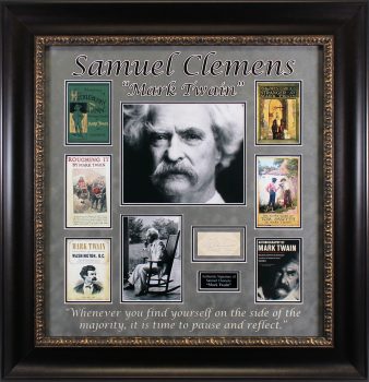 Samuel Clemens “Truly Yours Mark Twain” Signed & Framed Cut Sig Auto 9! BAS Sale Coupon