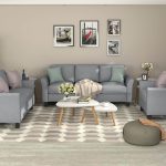 3seat  2seat  1seat Linen Upholstered Sofa Set Grey Sale Coupon