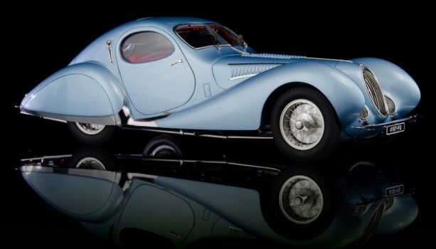 Diecastmodelswholesale 1937-1939 Talbot Lago T150 SS Figoni & Falaschi Teardrop Coupe RHD (Right Hand Drive) Blue Metallic with Red Interior 1/18 Diecast Model Car by CMC Sale Coupon