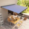 Motorised Cassette Awning 500×300 cm Blue and White Sale Coupon