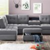 Orisfur 104 Suede Upholstered Sectional Sofa Gray Sale Coupon