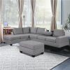 Orisfur 112 Fabric Upholstered Convertible Sectional Sofa Gray Sale Coupon