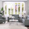 Orisfur 123Seat Sectional Velvet Upholstered Sofa Set Grey Sale Coupon