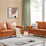 Orisfur 23Seat Morden Style PU Leather Upholstered Sofa Set Brown Sale Coupon