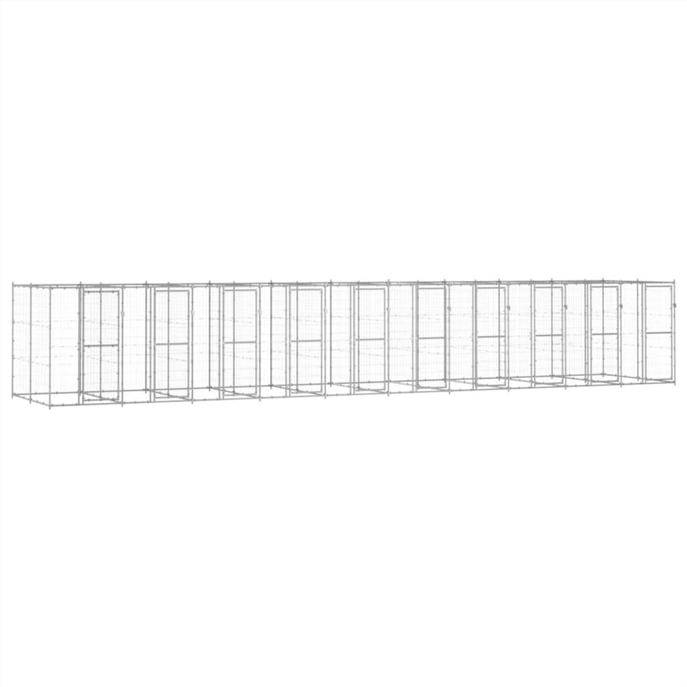 Outdoor Dog Kennel Galvanised Steel 242 m² Sale Coupon