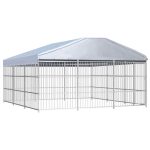 Outdoor Dog Kennel with Roof 450x450x200 cm Sale Coupon