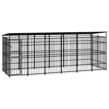 Outdoor Dog Kennel with Roof Steel 1106 m² Sale Coupon