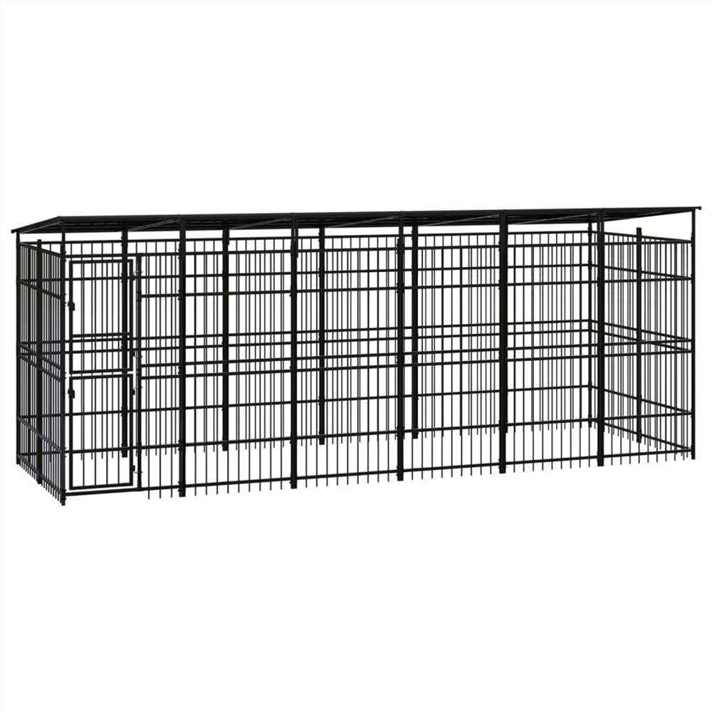 Outdoor Dog Kennel with Roof Steel 1106 m² Sale Coupon