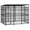 Outdoor Dog Kennel with Roof Steel 553 m² Sale Coupon