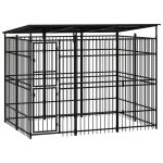 Outdoor Dog Kennel with Roof Steel 553 m² Sale Coupon