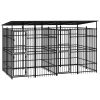 Outdoor Dog Kennel with Roof Steel 737 m² Sale Coupon