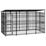 Outdoor Dog Kennel with Roof Steel 737 m² Sale Coupon