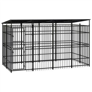 Outdoor Dog Kennel with Roof Steel 737 m² Sale Coupon