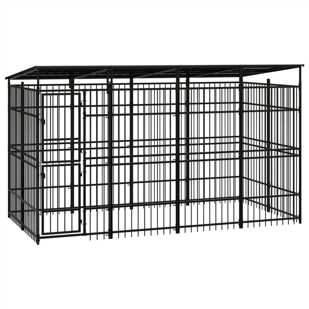 Outdoor Dog Kennel with Roof Steel 737 m² Sale Coupon