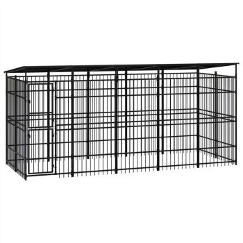 Outdoor Dog Kennel with Roof Steel 922 m² Sale Coupon