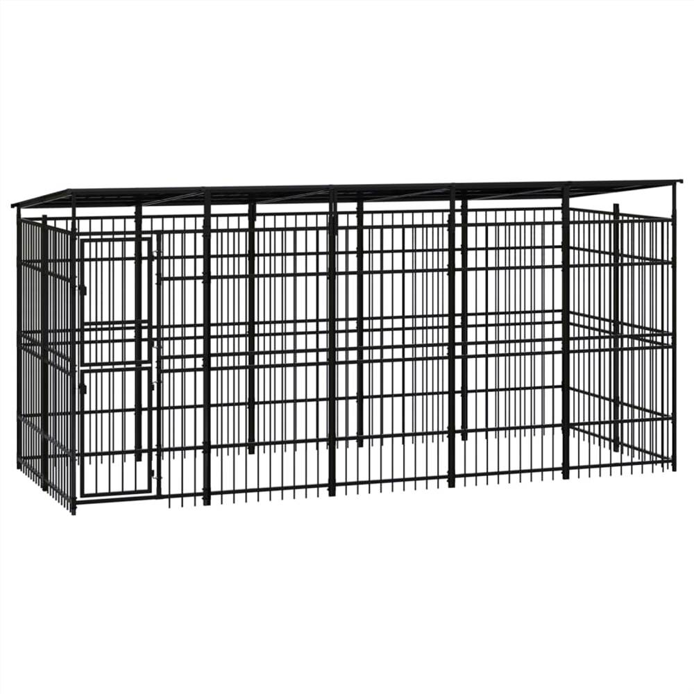 Outdoor Dog Kennel with Roof Steel 922 m² Sale Coupon