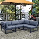 Outdoor 4Seat Modular Sofa Gray Sale Coupon