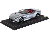 Diecastmodelswholesale Ferrari Portofino M Convertible Grigio Titanio Gray Metallic with Red Interior with DISPLAY CASE Limited Edition to 99 pieces Worldwide 1/18 Model Car by BBR Sale Coupon