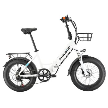 PHILODO H4 Foldable StepThru Fat Bike 20 Inch White Sale Coupon
