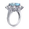 MSBLUE Natural Blue Topaz Cathedral-Style Split Band Ring Sale Coupon
