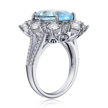 MSBLUE Natural Blue Topaz Cathedral-Style Split Band Ring Sale Coupon