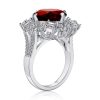 MSBLUE Unique Natural Garnet Cushion Ring in Sterling Silver Sale Coupon