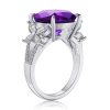 MSBLUE Natural Amethyst Butterfly Frame Split Band Ring Sale Coupon