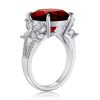 MSBLUE Natural Garnet Butterfly Frame Split Band Ring Sale Coupon