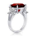 MSBLUE Natural Garnet Butterfly Frame Split Band Ring Sale Coupon